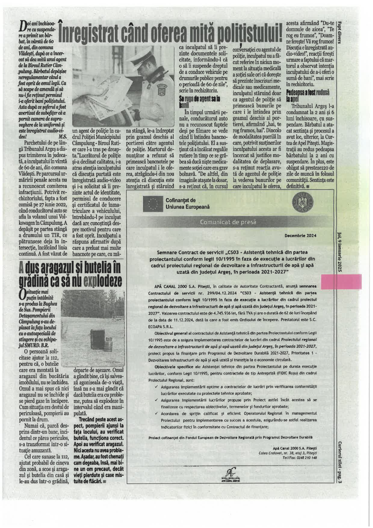 Articol semnare contract - Curierul Zilei